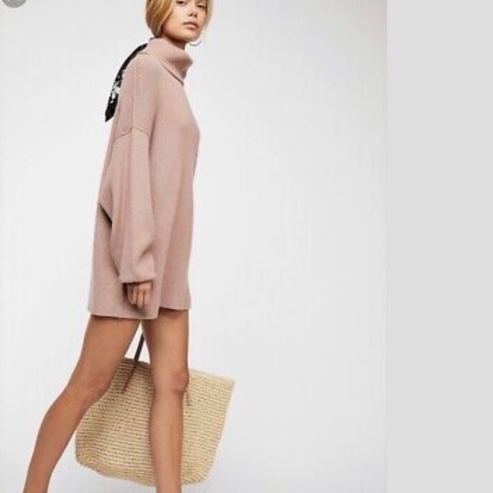 Free People Softly Structured Knit Tunic Dusty Mauve